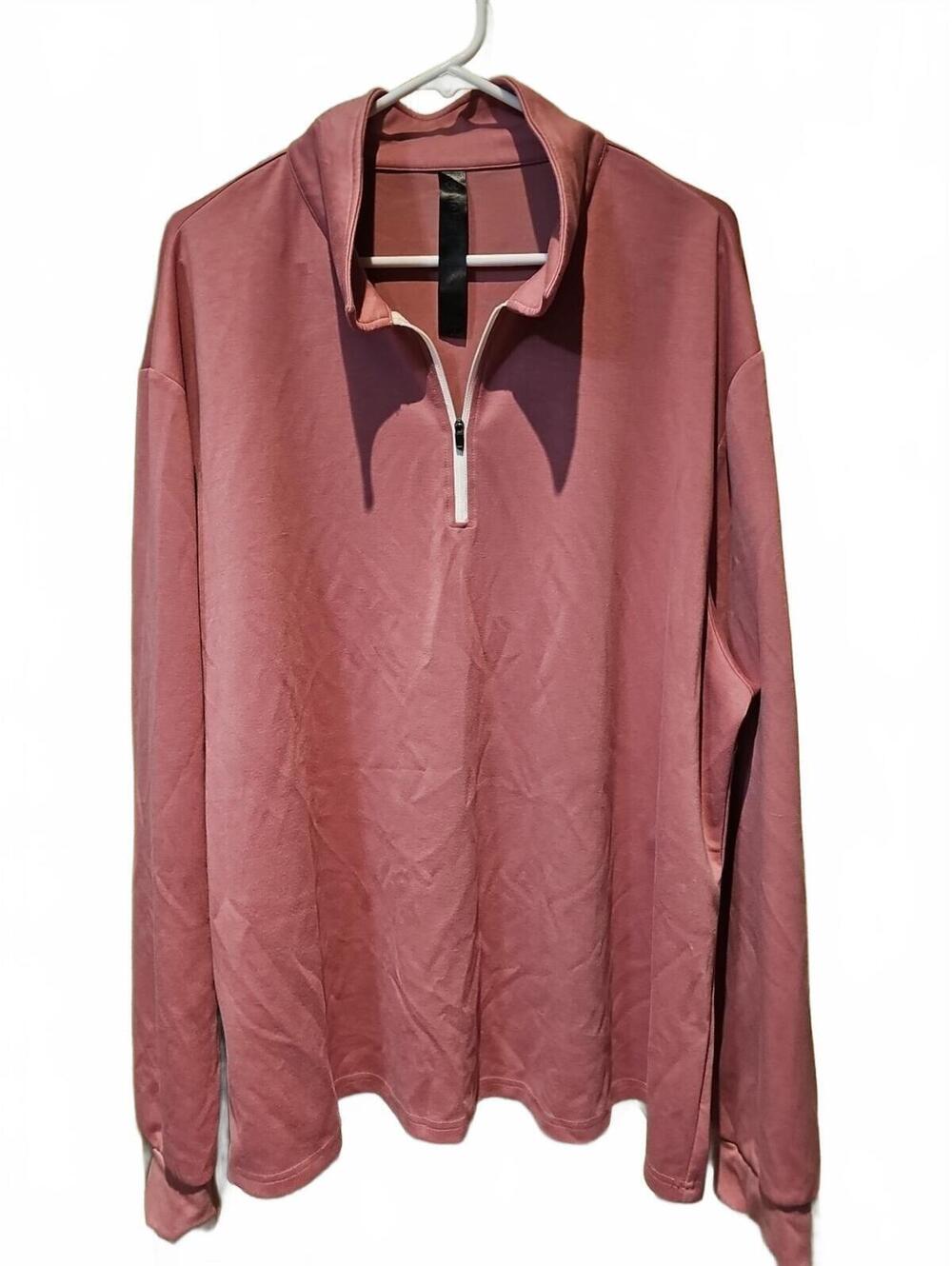 Mofiz womens tennis/pickleball Mauve long sleeve quarter zip jacket Size 3XL